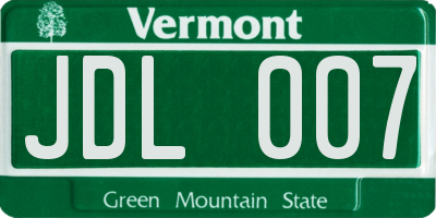 VT license plate JDL007