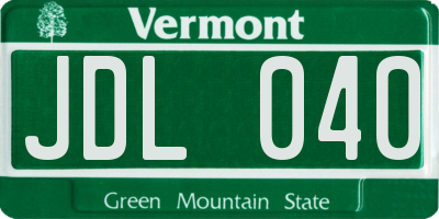 VT license plate JDL040