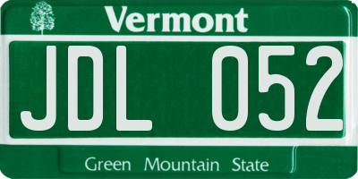 VT license plate JDL052