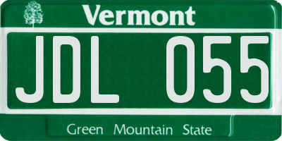 VT license plate JDL055