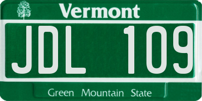 VT license plate JDL109