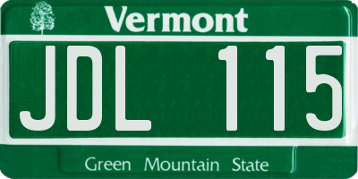 VT license plate JDL115