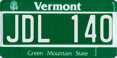 VT license plate JDL140