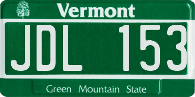 VT license plate JDL153