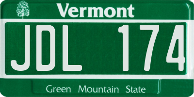 VT license plate JDL174