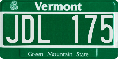 VT license plate JDL175