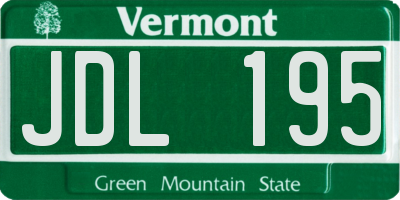 VT license plate JDL195