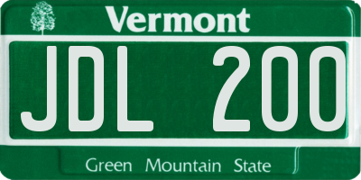 VT license plate JDL200