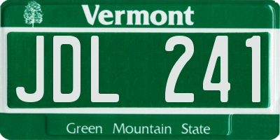 VT license plate JDL241