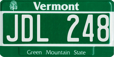 VT license plate JDL248