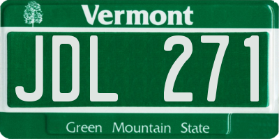 VT license plate JDL271