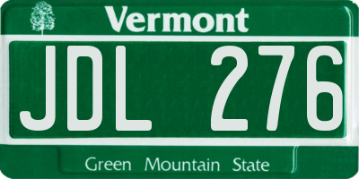 VT license plate JDL276