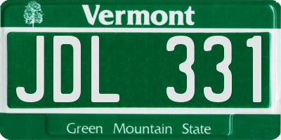 VT license plate JDL331