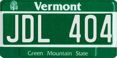 VT license plate JDL404