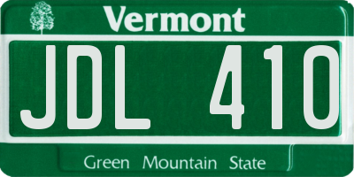 VT license plate JDL410