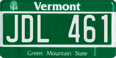 VT license plate JDL461