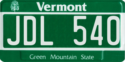 VT license plate JDL540