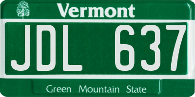 VT license plate JDL637