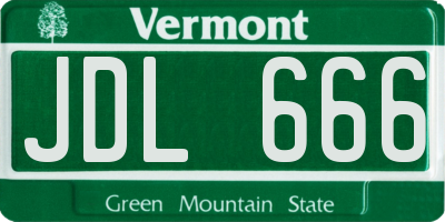 VT license plate JDL666