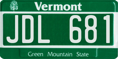 VT license plate JDL681