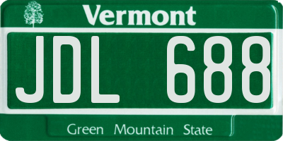 VT license plate JDL688