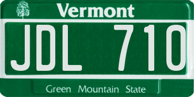 VT license plate JDL710