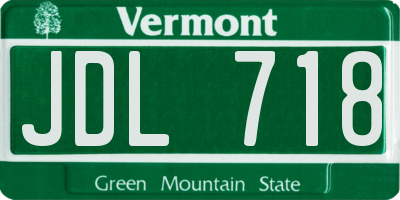 VT license plate JDL718