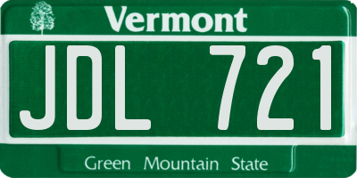 VT license plate JDL721