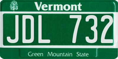 VT license plate JDL732