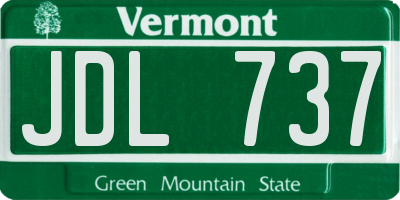 VT license plate JDL737