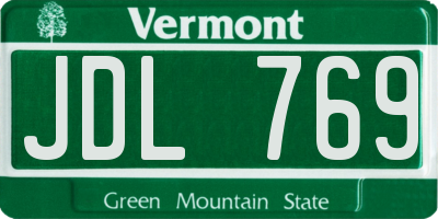 VT license plate JDL769