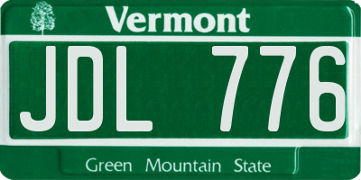 VT license plate JDL776