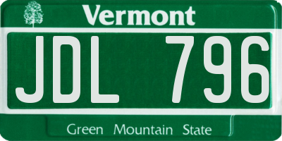 VT license plate JDL796