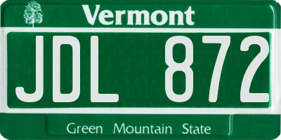 VT license plate JDL872