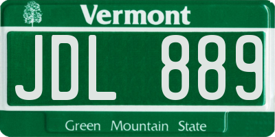 VT license plate JDL889