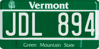 VT license plate JDL894