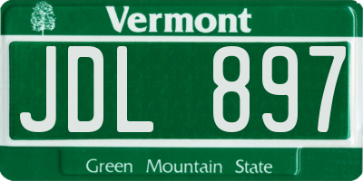 VT license plate JDL897