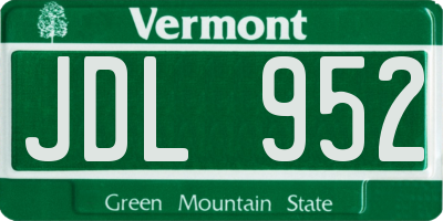 VT license plate JDL952