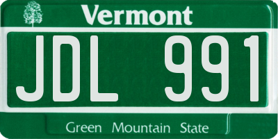 VT license plate JDL991