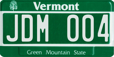 VT license plate JDM004