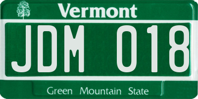 VT license plate JDM018