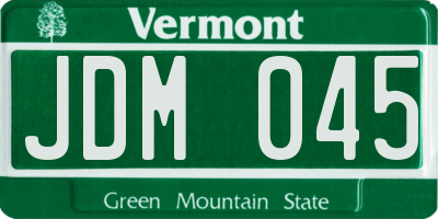 VT license plate JDM045