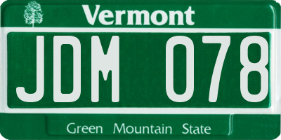 VT license plate JDM078