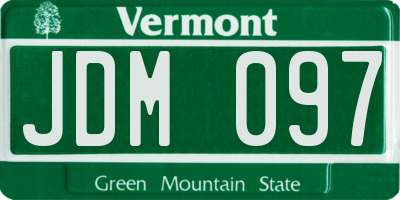 VT license plate JDM097