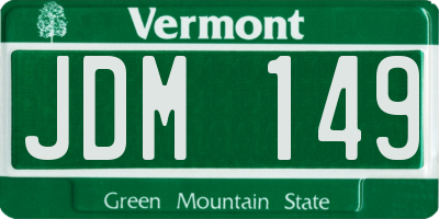 VT license plate JDM149