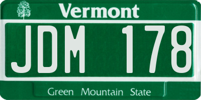 VT license plate JDM178