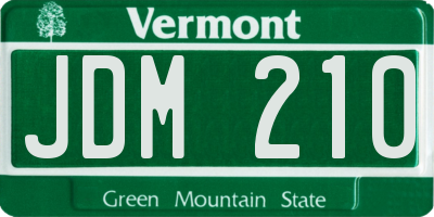 VT license plate JDM210