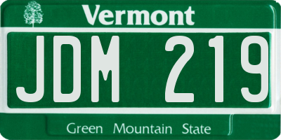VT license plate JDM219
