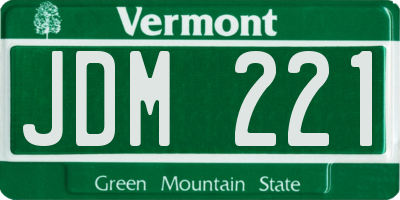 VT license plate JDM221