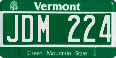 VT license plate JDM224